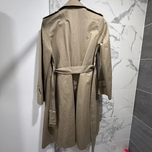 Classic Khaki Trench Coat - Women's Double-Breasted Jacket - Picture 6 of 6